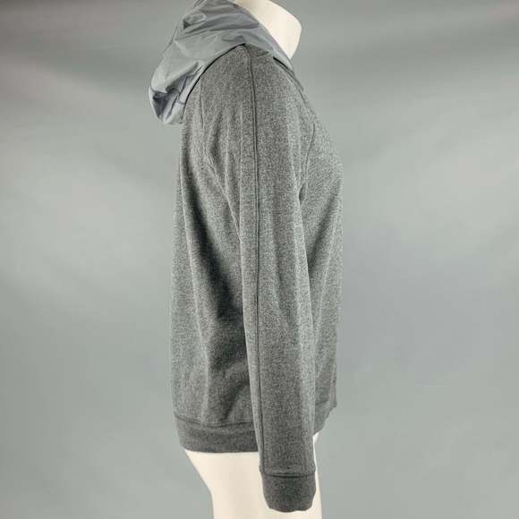 VINCE Heather Grey Cotton Polyester Hoodie Sweatshirt - Picture 2 of 6